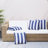 Ukrasni jastuci 4 kom plavo-bijeli 40 x 40 cm od tkanine