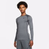 Nike Pro Dri-FIT Slim-Fit LS Shirt, Iron Gray/Black, (20489424-c539126) | Shoptok.si