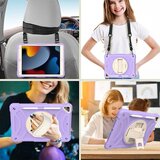 NIKCORP Ovitek za iPad 10.2 (9/8/7 Gen) s stojalom, ročajem in naramnim trakom, trislojna zaščita, držalo za pisalo, vijoličen, (5000138925) | Shoptok.si