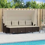  5-dijelni set vrtnih sofa s jastucima poliratan smeđi | shoptok.hr
