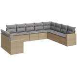  10-dijelni set vrtnih sofa s jastucima bež od poliratana 65.5 x 62 x 69 cm | Shoptok.si