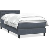 Box Spring krevet s madracem tamno sivi 80x210 cm baršun | shoptok.hr