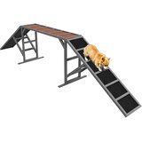 PawHut Most za agility za pse z varnostno palico, nedrseča površina, do 40 kg, siv, (5000239968) | Shoptok.si