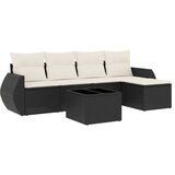  The Living Store Vrtna sedežna garnitura 6-delna z blazinami črna poli ratan - Vrtna Sedežna Garniture, (21451780) | Shoptok.si