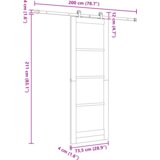 vidaXL drsna vrata s kompletom strojne opreme 'ORKDAL'bela iz masivnega lesa in stekla, notranja vrata z steklom 'ORKDAL'bela 73.5x211x4 cm | Shoptok.si