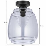 Brilagi LED plafonsko svetlo R GLASS 1xE27/60W/230V prečnik 26 cm crna/dim siva | Eponuda.com
