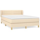  Krevet s oprugama i madracem krem 140x200 cm od tkanine | shoptok.hr