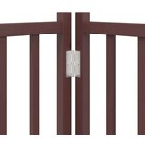 vidaXL Ograda za pse z vrati zložljiva 6 panelov rjava 480 cm les | Shoptok.si