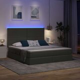  LED krevet za pohranu s madracem Tamnosiva 160 x 200 cm Tkanina | shoptok.hr