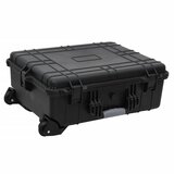 vidaXL Kovček na kolesih črn 63x50x23 cm PP | Shoptok.si