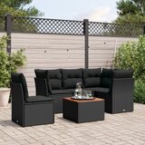  6-dijelni set vrtnih sofa s jastucima crni od poliratana | shoptok.hr