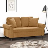  Dvosjed s ukrasnim jastucima smeđi 120 cm baršunasti | shoptok.hr