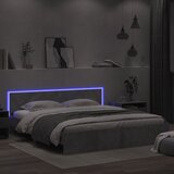  Okvir za krevet s uzglavljem i LED siva boja betona 180x200 cm | shoptok.hr