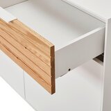 MID.YOU ŠIROKA KOMODA, bela, barve hrasta | Shoptok.si