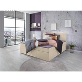 P & B POSTELJA Z VZMETNICO 160 cm x 200 cm , tekstil peščene barve | Shoptok.si