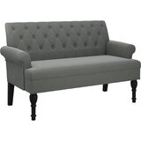  the living store klop z naslonom temno siva 120x62x75,5 cm blago - klop, (21449170) | Shoptok.si