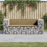 The Living Store Vrtna gabionska klop 184x71x65,5 cm impregnirana borovina - Vrtna Klop, (21460389) Cene