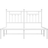  Metalni okvir za krevet s uzglavljem bijeli 140 x 190 cm | shoptok.hr