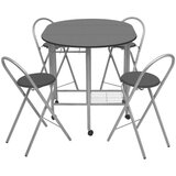vidaXL Petodijelni Blagovaonski Sklopivi Set MDF Crni | shoptok.hr