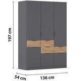XORA Omara S Klasičnimi Vrati Luca, Siva, Barva Hrasta | Shoptok.si