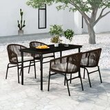  5-dijelni vrtni blagovaonski set smeđi | shoptok.hr