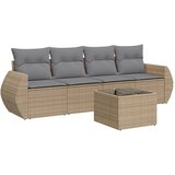 Maison Chic Seti vrtnega pohištva - Vrtna garnitura - Vrtni pohištvo set 5-delna z blazinami bež poli ratan, (21815961) | Shoptok.si