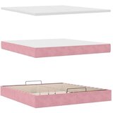 vidaXL Otomanski posteljni okvir z vzmetnicami roza 180x200cm žamet | Shoptok.si
