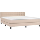  Krevet s oprugama i madrac cappuccino 160x200cm od umjetne kože | shoptok.hr