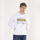 muški duks sa kapuljačom beli