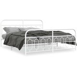  Metalni okvir kreveta uzglavlje i podnožje bijeli 183x213 cm | shoptok.hr