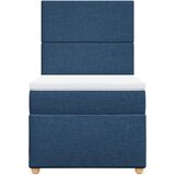  Krevet s oprugama i madracem plavi 100 x 200 cm od tkanine | shoptok.hr