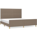  Posteljni okvir z vzglavjem taupe 160x200 cm blago, (20906698) | Shoptok.si