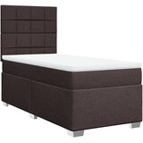  Krevet s oprugama i madracem tamnosmeđi 90 x 200 cm od tkanine | shoptok.hr