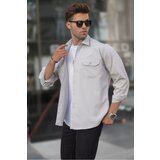 Madmext Gray Basic Regular Fit Men's Shirt 6716 Cene