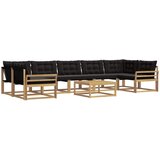  Set vanjskih sofa 8 kom. Bijela i crna Smeđa 79 x 79 x 37 cm | shoptok.hr
