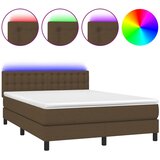  box spring s madracem LED tamnosmeđi 140x200 cm tkanina | shoptok.hr