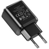 hoco. Stenski polnilec Charmer (N6) - 2xUSB-A, Q.C 3.0, 18W, 3.0A - črn | Shoptok.si