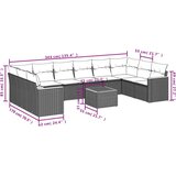  11-dijelni set vrtnih sofa od poliratana s jastucima bež | shoptok.hr