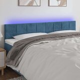 vidaXL LED posteljno vzglavje temno modro 200x5x78/88 cm žamet | Shoptok.si