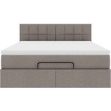  Otomanska postelja z vzmetnico & LEDs taupe 140x190 cm blago, (22054031) | Shoptok.si