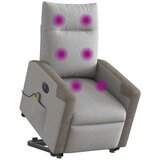 Maison Chic Električni masažni naslanjač - Relax naslanjač s funkcijo vstajanja siv blago, (22042524) Cene