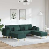 vidaXL s jastukom 3 pcs Tamnozelena tkanina Cijene