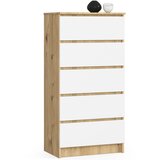 AKORD KOMODA K60 5SZ CLP OAK ARTISAN / WHITE, (21703085) Cene