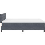 vidaXL Kutna Drvena Krevetna Osnova s Madracem Tamno Siva 140x200 cm Baršun | shoptok.hr