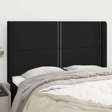  Vzglavje z ušesi črno 147x16x118/128 cm blago, (20736005) | Shoptok.si