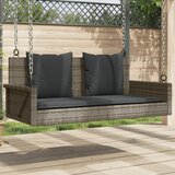  Klupa za ljuljanje s jastucima siva 119x56x48 cm od poliratana | shoptok.hr