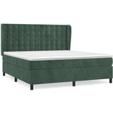 Maison Chic Box spring postelja - Vzmetna postelja z vzmetnico temno zelena 160x200 cm žamet SL8670, (21905425) | Shoptok.si