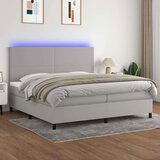  Box spring s madracem LED svjetlosivi 200x200 cm tkanina Cijene