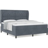  Postelja s vzmetnico Temno siva 180x200 cm Žamet, (22050574) | Shoptok.si