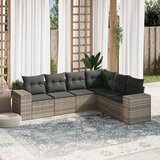  6-dijelni set vrtnih sofa od poliratana s jastucima svjetlosivi | shoptok.hr